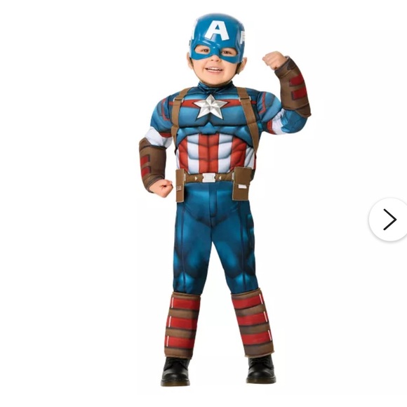 Captain America. Marvel Superhero Kids Costume - Blue, Red, White - Picture 1 of 7